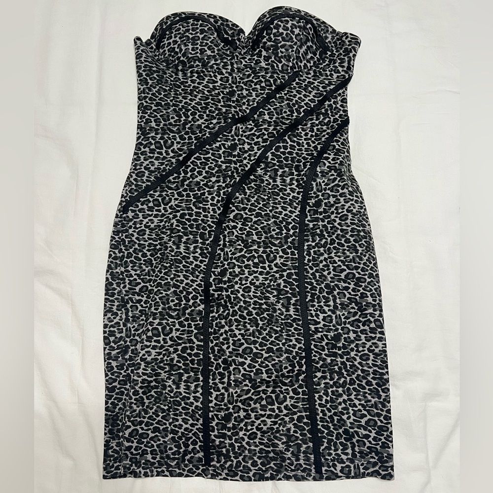 Bebe Leopard Print Mini Dress